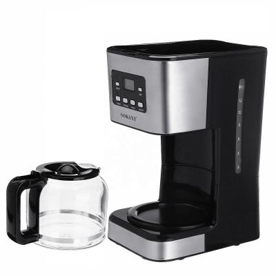 China Hotel Amazon Hot Selling Automatic Drip Coffee Machine 950w American Electric Bean To Cup Coffee Machine 12 Cups Coffee Machine Tea for sale