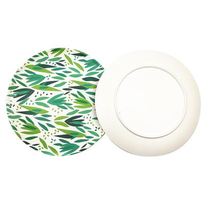 China Sustainable 8 Inch Wholesale Bamboo Fiber Eco-Friendly Dinner Plate for sale