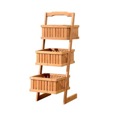 China Household Factory Direct Selling 3 Layer Multifunctional Wooden Storage Shelves and Storage Racks Bamboo Racks for sale