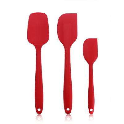 China Viable Custom Private Label Customized Black Red Silicon Rubber Kitchen Heat Resistant Cake Baking Silicone Spatula Baking Set for sale