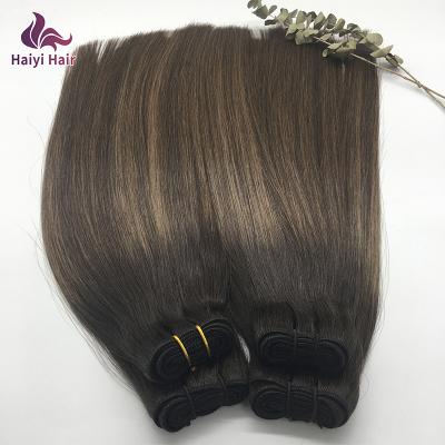 China silk & Soft Wholesale High End Double Drawn Russian Cuticle Aligned Machine Hair Weft Extensions for sale