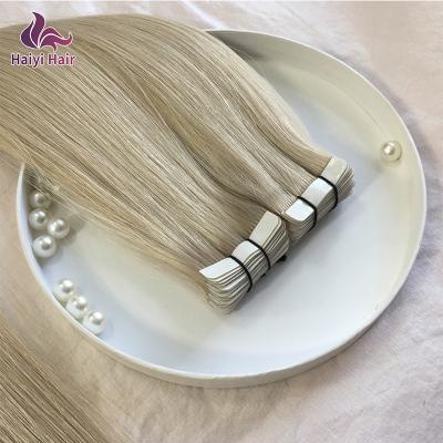 China Wholesale Price 100% Silky Straight Human Hair Straight Double Sided Cuticle Wave Intact Tape In Hair Extension for sale