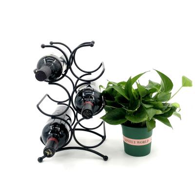 China Other Unique Custom Storage Rack Black Metal Wire Household Wine Rack Red Wine Rack for sale