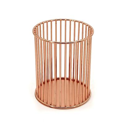 China Hot Sale Luxury Custom Made Metal Wire Rose Gold Round Doctor Pen Holder Office Factory Accessory for sale