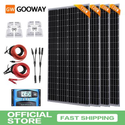 China 120w Solar Panel Kit 12v With Mounting Brackets Caravan Rv Camper Van  Roof Shed for sale