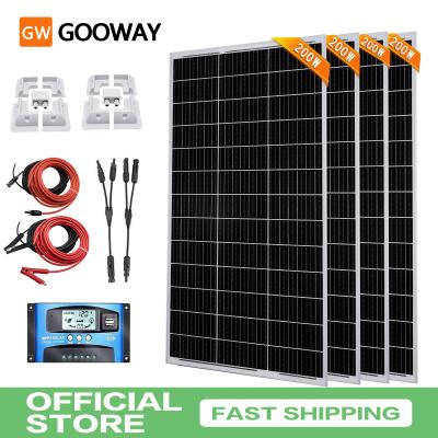 China 200w 400w 800w Solar Panel Kit 12v With Mounting Brackets Rv Caravan Camper Van for sale