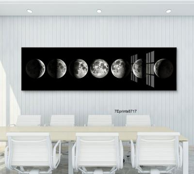 China High Quality Abstract Printing White Landscape Black Moon Luxury Art Wall Crystal Porcelain Painting For Office Home Decor Art Posters for sale