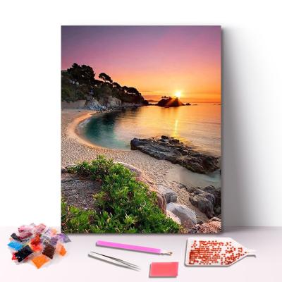 China New 5D Sunset 5D Diamond Painting Color Diamond European Style Modern Landscape Diamond Painting for sale