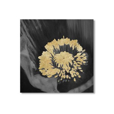 China Original Handmade Abstract Oil Painting Living Room Canvas Flower Gold Foil Dafen Decorative Wall Art Painting for sale