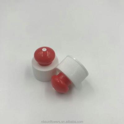 China Non Spill Water Bottle Plastic Cap Screw Bottle Push Pull Lid for sale