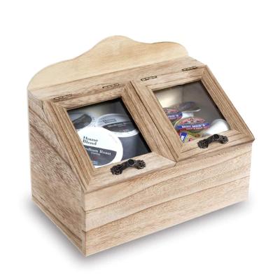 China Capsule Coffee Design Universal Desktop Ornament Kitchen Stocked Wooden Storage Box for sale