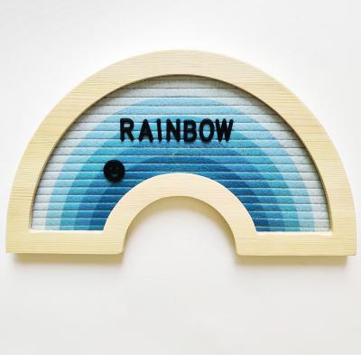 China Eco-Friendly Custom Iridescent Felt Letter Board Curved Shape Note Board Changeable Decor For Baby for sale