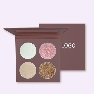 China Product 4 Colors Makeup Pressed Powder Highlighter Bar Waterproof Eyeshadow Your Brand Bronzer Highlighter Bar Palette for sale