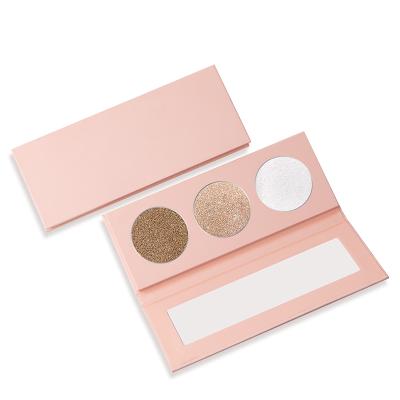 China Private Label Bronzer Waterproof Vegan Pressed Powder Makeup Highlighter Bar 3 Colors Highlight Palette for sale