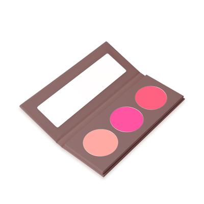 China Waterproof Shimmer Blush Blush Natural Face Make Up 3 Colors Easy To Colorat Blush Palette for sale