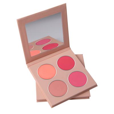 China Private Label Waterproof Long Lasting Cosmetic Waterproof One Perfect Blush Makeup 4 Colors Blush Palette for sale