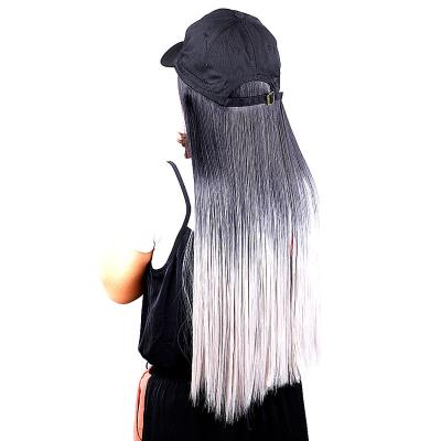 China Long Wave JOINT Baseball Cap With Wavy Hair Brown Black Women Wig Caps for sale