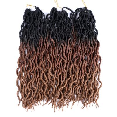 China Synthetic Faux Locs Hair Curly 18 24 Roots One Bundle Afro Soft Crochet Braids Hair Extensions Gypsy Locs Braid Hair for sale