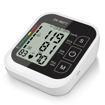 China 99*2sets digital arm blood pressure monitor with 3 colors hypertension backlight alert health care for sale