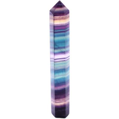 China Wholesale Natural Stones Tower Crystals China Fluorite Crystals Colorful Dots Healing For Fengshui Meditation for sale