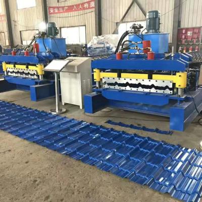 China Building Material Shops New Condition And Steel Colored Glazed Type Tile Roll Forming Machine for sale