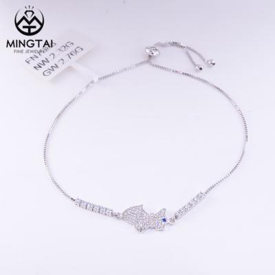 China Lastest Trendy Fashionable Silver Animal Dog Bracelet For Girls for sale