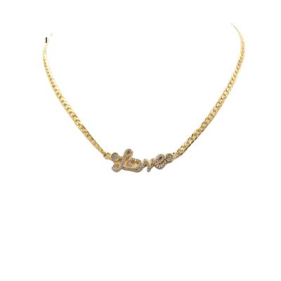 China TRENDY Fashion Clavicle Necklace in 925 Gold Silver Plated CZ, Alphabet Necklace Jewelry for Ladies for sale