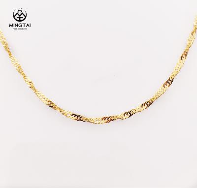 China Fashionable Wholesale 18K Yellow Gold 2.0mm Singapore Rope Chain 18 Inches for sale