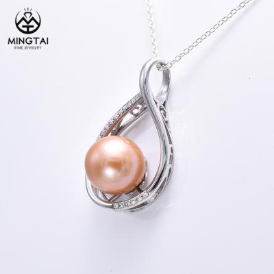 China CLASSIC Latest New Design White Gold Plated Pearl Pendant Necklace , 925 Silver Pendant for sale