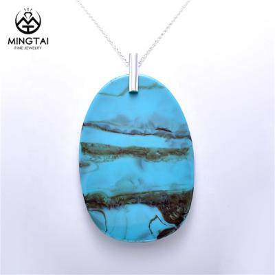 China Jewelry 2021 , BOHEMIA New Product Blue Stone Pendants Stone Pendant for sale