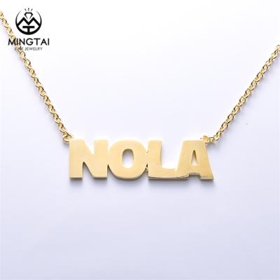 China CLASSIC Popular Women's NOLA Name Necklace Gold Plated Pendant Necklaces for sale