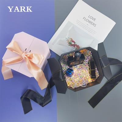 China Double Open Box Lid And Tray Cosmetic Magnetic Boxes Recyclable Ribbon Box With Ribbon Gift for sale