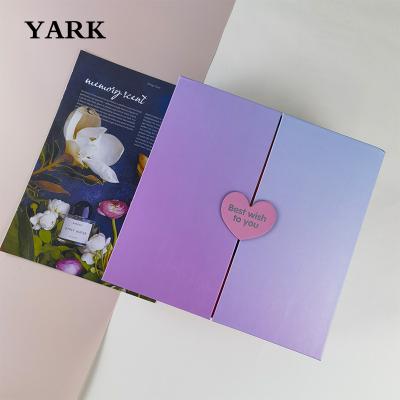 China Double Cardboard Recyclable Gift Box Open Door Cardboard Paper Perfume Packaging Rigid Gift Box for sale