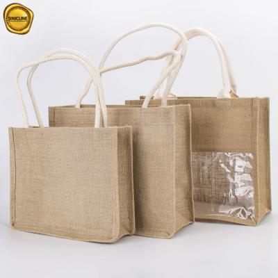 China Buying Sinicline Customized Logo Printed Cheap Custom Eco - Friendly Canvas Bag Promotion Tote Handle Jute Bag for sale