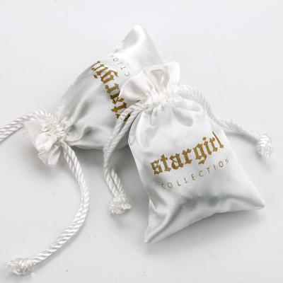 China Suede Sinicline Darwstring White Silk Satin Bags For Jewelry Cloth Pouch for sale