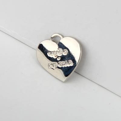 China Sinicline Global Custom Engraved Logo Embossed Heart Shape Die Cut Metal Tag For Jewelry for sale