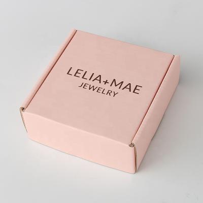 China Recyclable Mailing Boxes Rose Gold Foil Stamping Logo Custom Color Bare Paper Box For Jewelry Packaging for sale