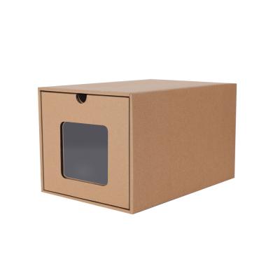 China New Practical Cowhide Paper Box Drawer Recyclable Thickened Corrugated Corrugated Shoe Box Type for sale