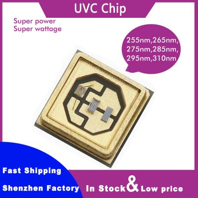 China Hot Sales High Efficiency Deep UVC 265nm 270nm 275nm 280nm 0.2W Sterilization Disinfection UVC LED chips for sale