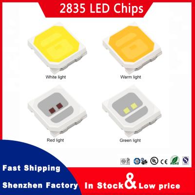 China Chinese LED chips manufacturers 3V 26-28Lm 6000K White LED Chip SMD LED 2835 Chips for sale