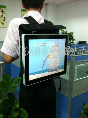 China TFT 15 Inch Lcd Backpack Advertising Screen Video Display Digital Advertising Media for sale