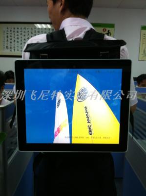 China Portable Indoor 22 Inch Backpack Advertising Display Player with High Definition for sale