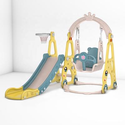 China Various Promotional Good Quality School Playground Children Swing And Slide Plastic Playground With Swing for sale