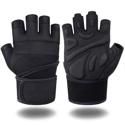 China Half-finger muscle exercise protective fitness glove equipment weightlifting half-finger fitness gym gloves for sale