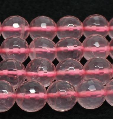 China Pleochroic / Pleochroism 10mm Natural Loose Round Faceted Pink Quartz Gemstone Beads Loose For Sale for sale