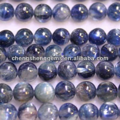 China Natural Smooth Kyanite Pleochroic / Pleochroism 8mm Loose Beads Round For Fine Jewelry for sale