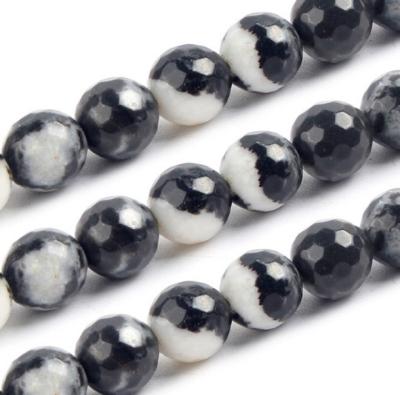 China Wholesale 10mm China Pleochroic / Pleochroism Zebra White And Black Round Jasper Stone Beads for sale