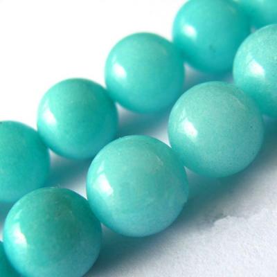 China Wholesale Smooth Round Natural Pleochroic/Pleochroism 10mm Peru Amazonite Loose Beads For for sale