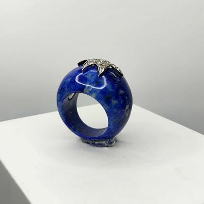 China Cute Customized Lapis Lazuli Gemstone Rings for sale