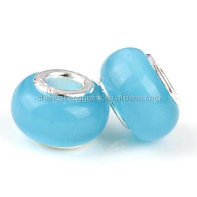 China Big Crystal Gemstone Hole Cats Eye Bead For Jewelry for sale